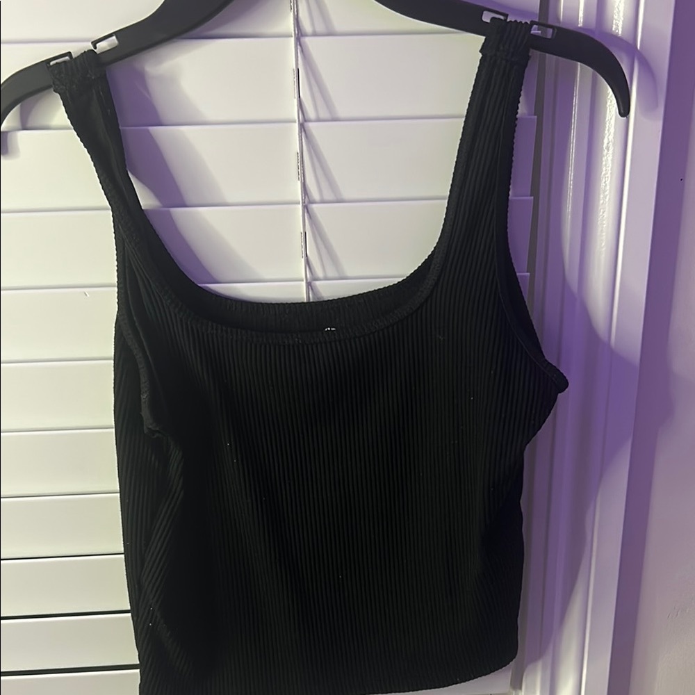 Hollister  Black Ribbed Tank Top